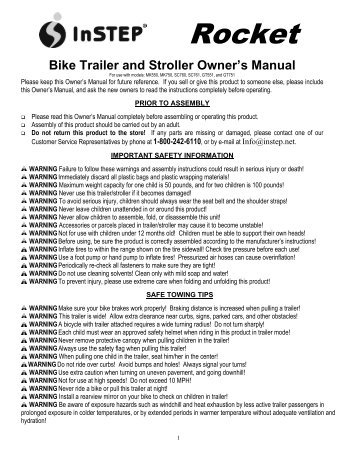 columbia bike buggy manual